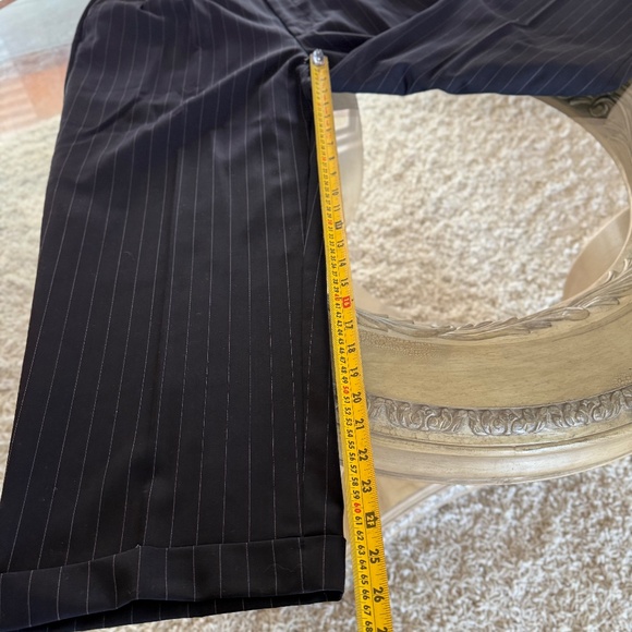 Emmanuel Ungaro 100% Wool Mens Suit Black Pinstripe 46L/38W Business Formal - Picture 10 of 16